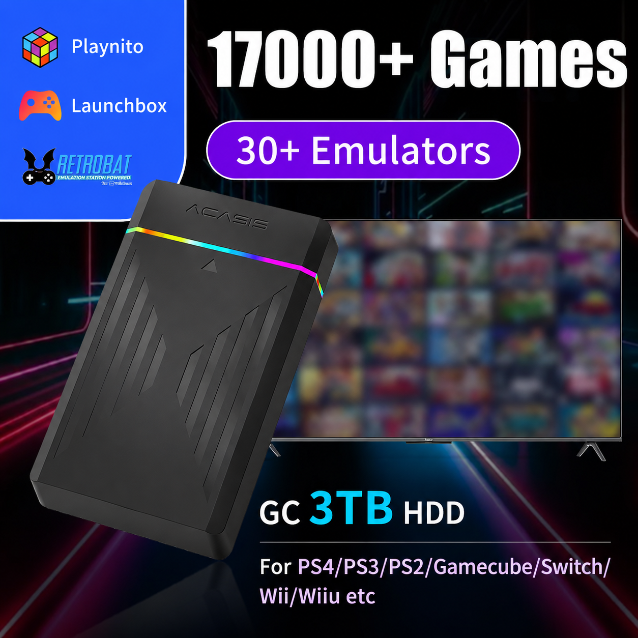Board Game Journal - Portable GC 3TB Gaming HDD Launchbox&Playnite&Retrobat