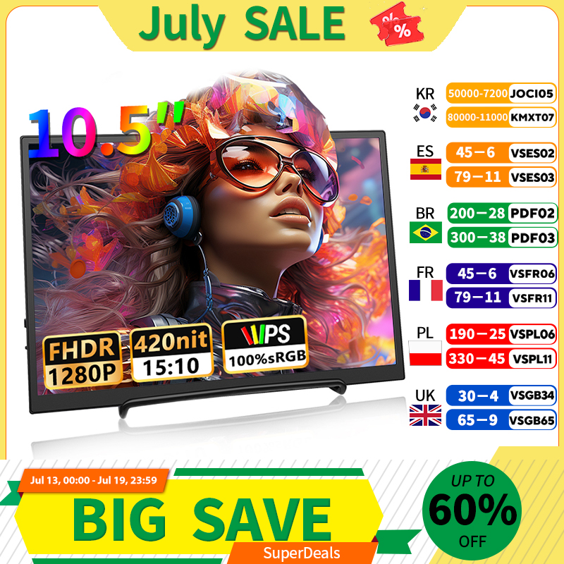Board Game Journal - 10.5 inch Portable Monitor 1280P 100%SRGB