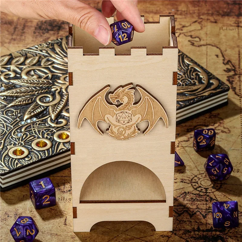 Mysterious Dragon Pattern Wood - Dice Tower Wooden บทวิจารณ์และราคา