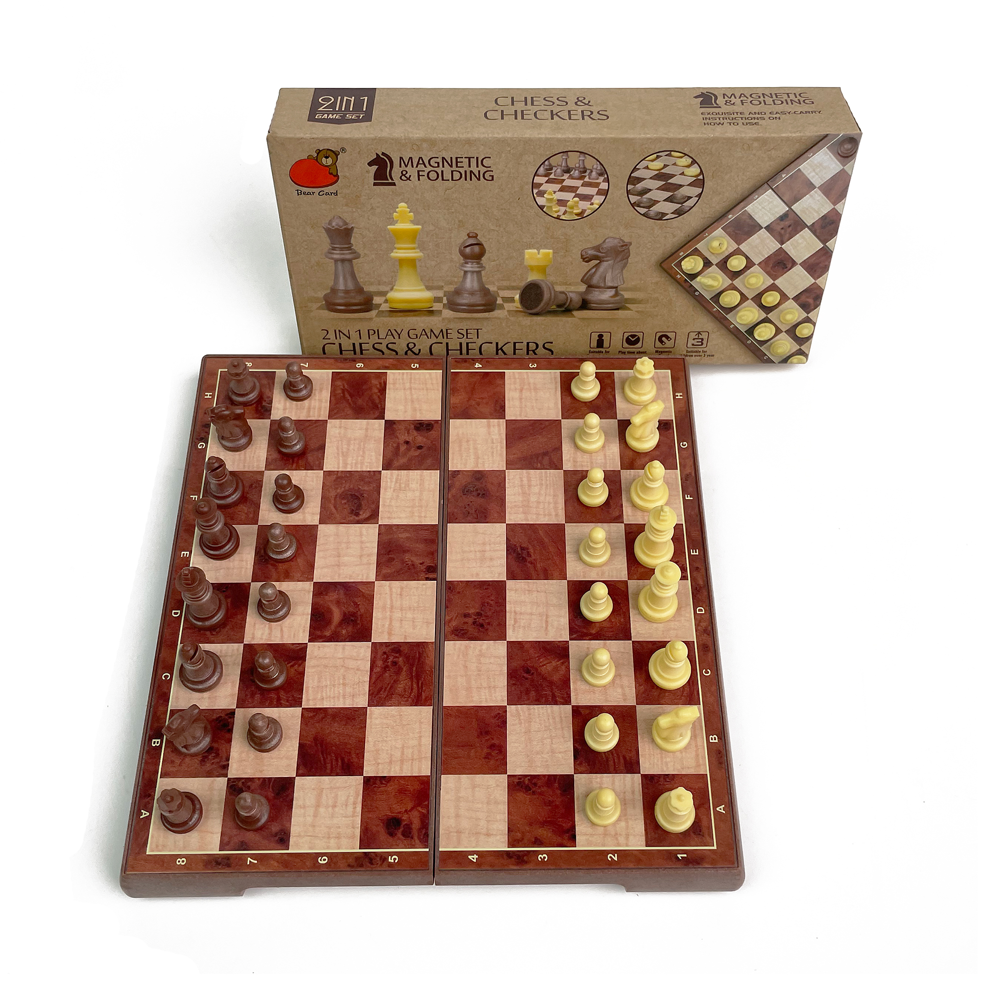 2-in-1 Foldable Magnetic Woodg - Magnetic Travel Chess บทวิจารณ์และราคา