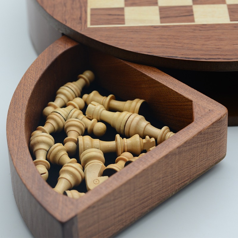 Round Solid Wood Magnetic Ches - Magnetic Travel Chess บทวิจารณ์และราคา