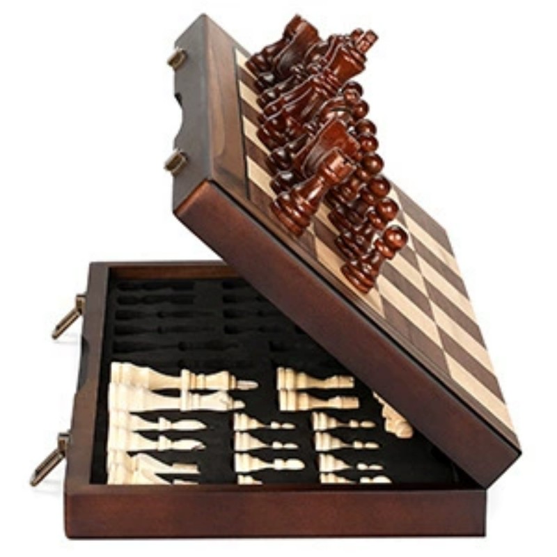 Wooden Magnetic Chess Set for  - Magnetic Travel Chess บทวิจารณ์และราคา