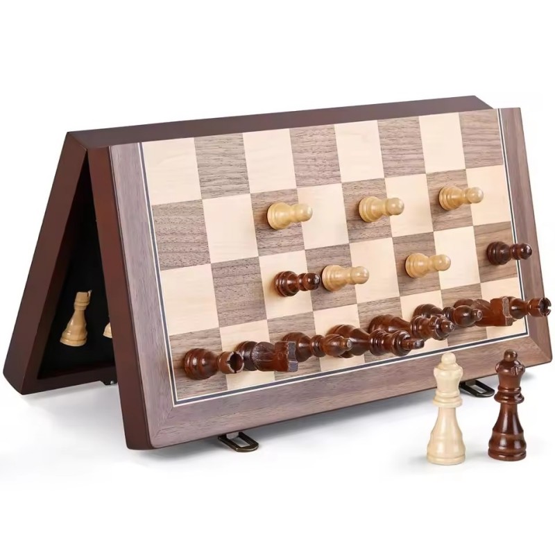 Wooden Magnetic Chess Set for  - Magnetic Travel Chess บทวิจารณ์และราคา