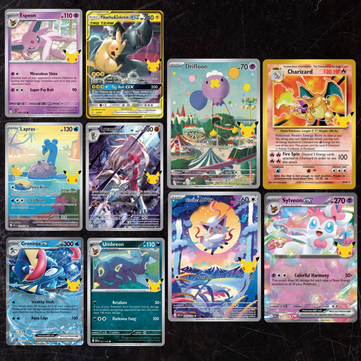 Pokemon 9pcs 30th Anniversary（ - Board Game Anime บทวิจารณ์และราคา