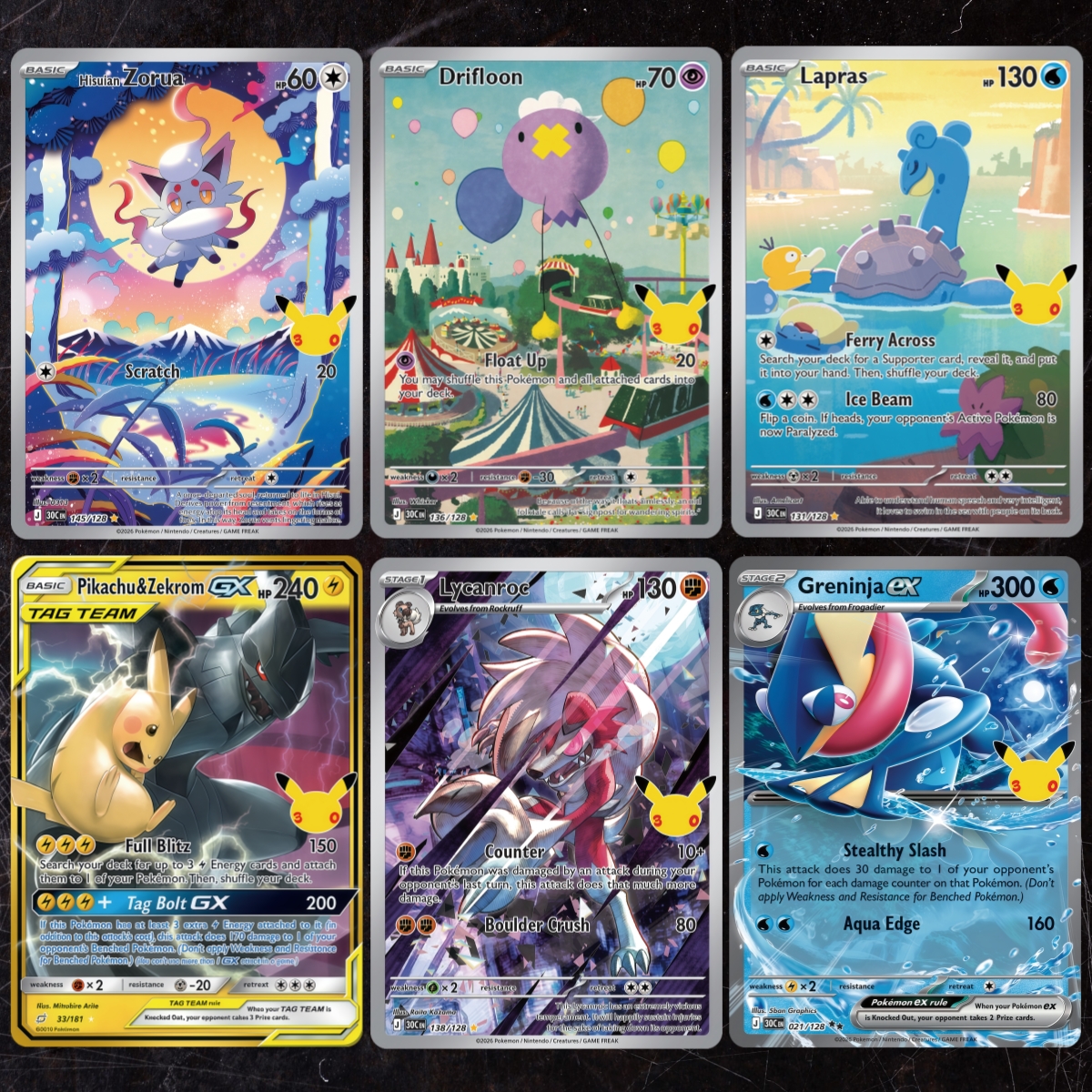 Pokemon 9pcs 30th Anniversary（ - Board Game Anime บทวิจารณ์และราคา