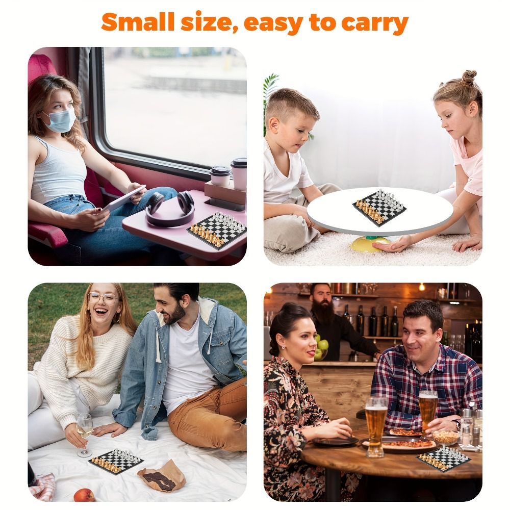 Pocket Size Gold Silver Mini C - Magnetic Travel Chess บทวิจารณ์และราคา
