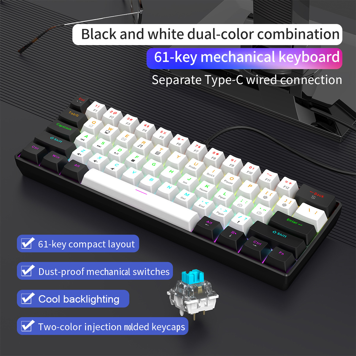 Mechanical Keyboard Gamer 60%  - Board Game Journal บทวิจารณ์และราคา