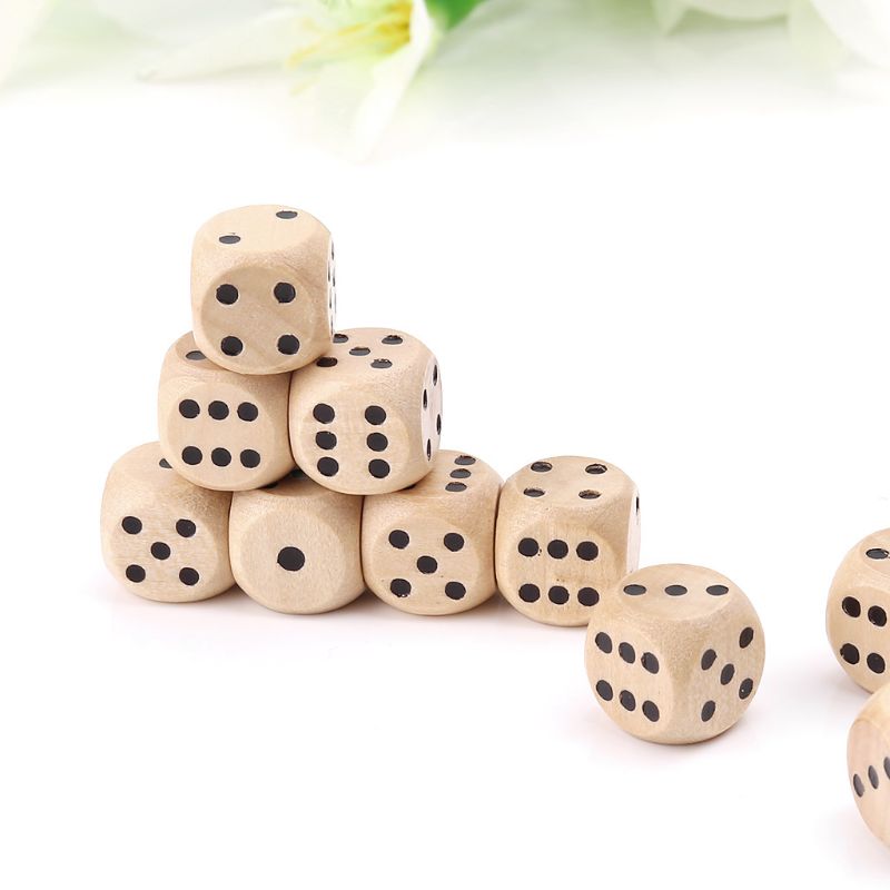 10Pcs Wooden 6 Sided D6 Faces  - Dice Tower Wooden บทวิจารณ์และราคา